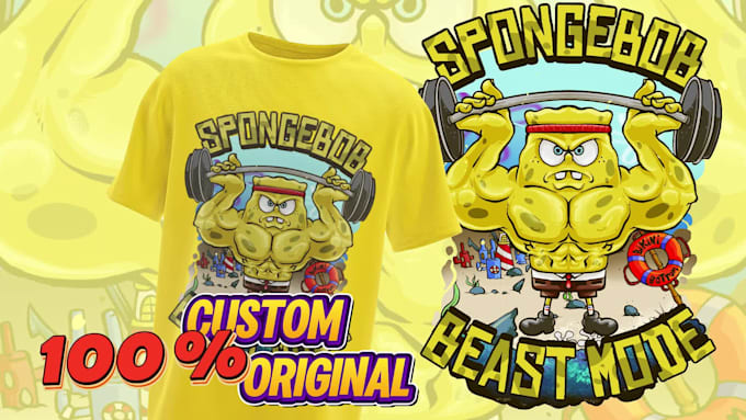 create custom cartoon t shirt illustration for tshirt design
