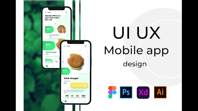 create UI UX mobile app graphic design in figma