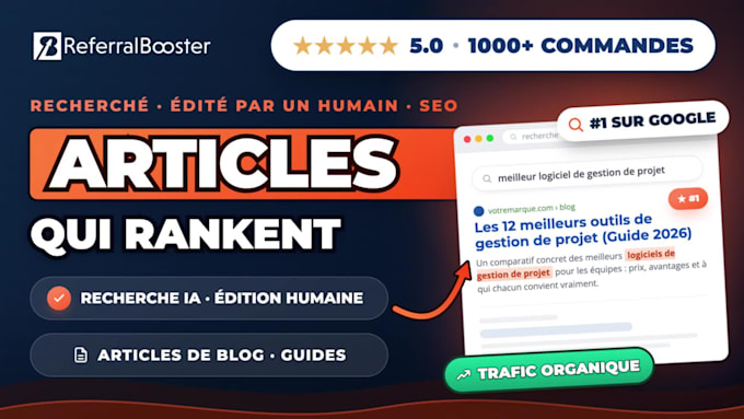 write SEO articles in french that rank, human proofread