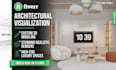 create photorealistic 3d interior rendering and architectural visualization