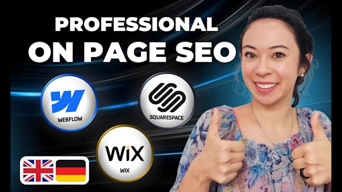 do expert on page seo for wix, squarespace, webflow, german, english