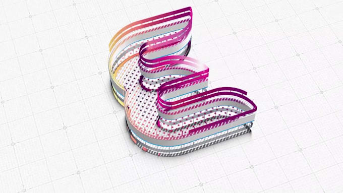do drawing 3d glossy logo intro