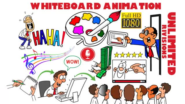 create custom whiteboard doodle animation video