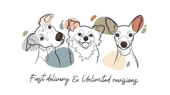 draw illustration continuous line art from your pet in 24 hours