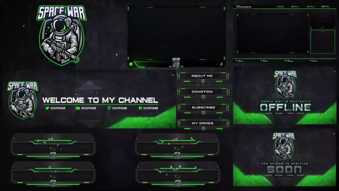 Design twitch overlay, logo,facecam,screens,alert and panel by Marwa113 ...