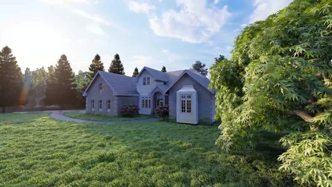 do architectural 3d modeling,rendering exterior home design, and visualization