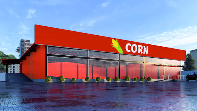 do creative exhibition and trade booth, stand with a 3d logo