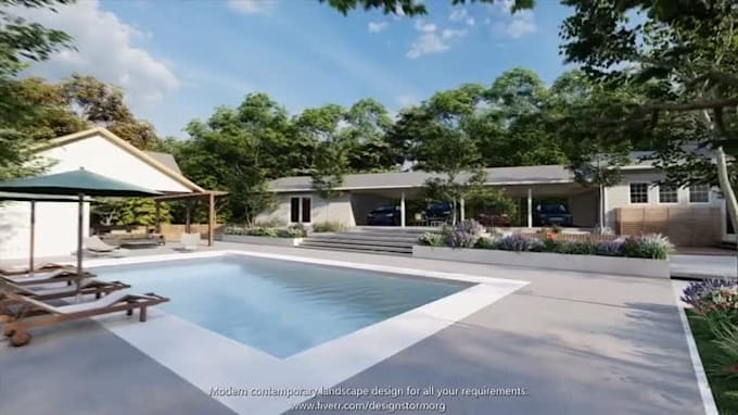 design modern contemporary landscape for garden, backyard, front yard precisely