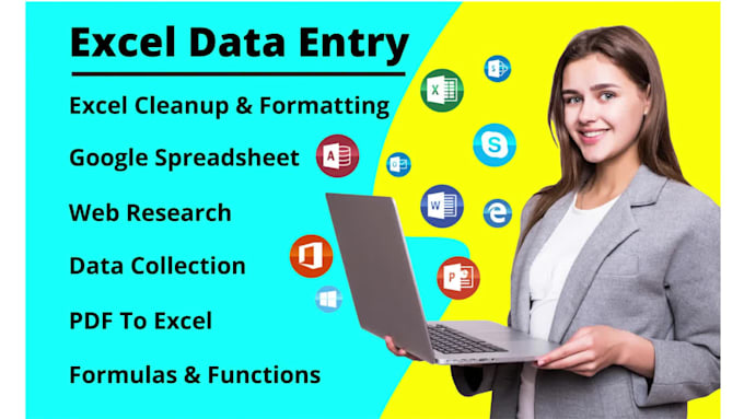 perform excel data entry, cleanup, and formatting
