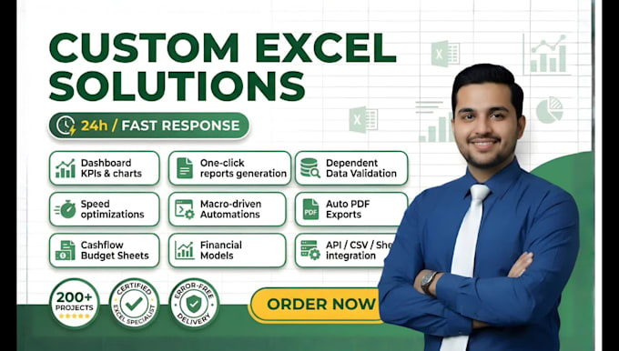 do excel vba dashboard, macro, automation, graphs, financial model, sheet