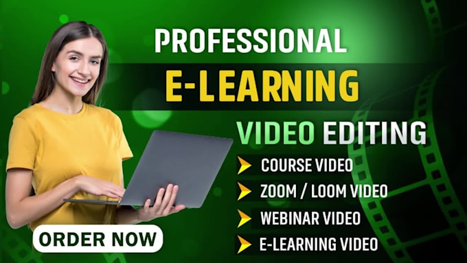 edit zoom, webinar, loom ,podcast, online course videos for elearning platforms