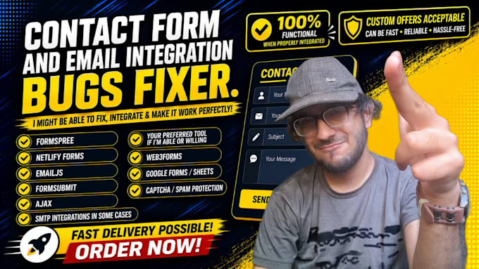 set up contact forms submissions, create web forms,fix forms related issues