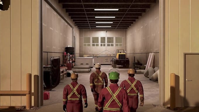 do 3d industrial construction safety training animation 3d factory process video