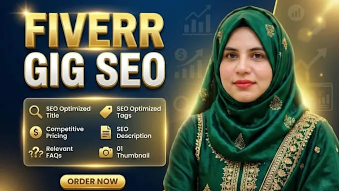 create and optimize your fiverr gig SEO title, tags, description and faqs