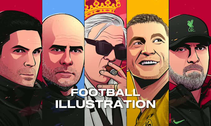 draw cool football players in vector art or other portrait