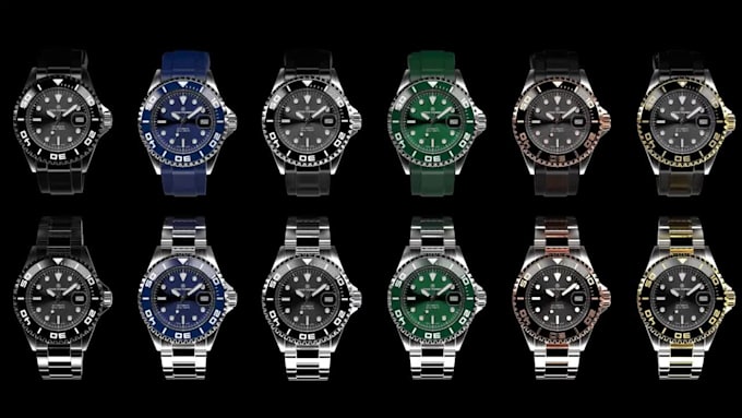 create stunning 3d watch animation exploded view watch commercial watch model