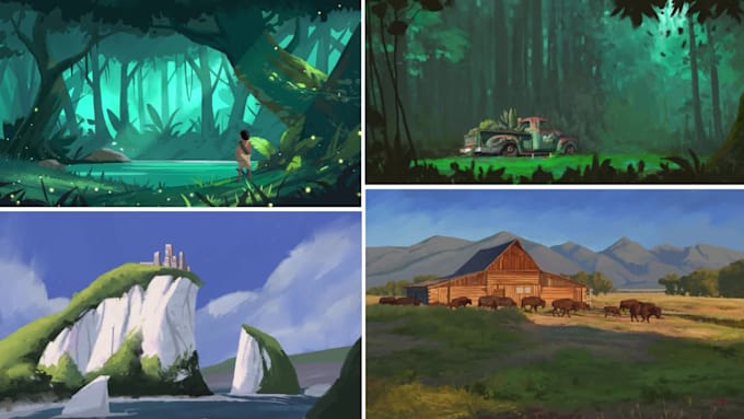 do fantasy landscape background environment concept art