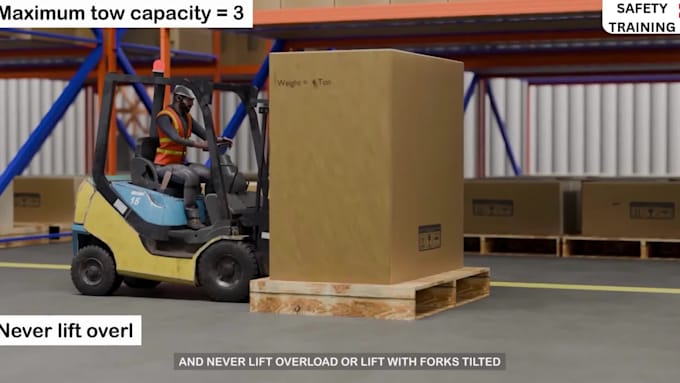 do 3d industrial animation safety training warehouse forklift 3d explainer video