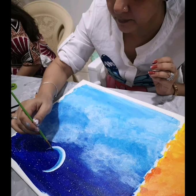teach you drawing and painting through online meetings