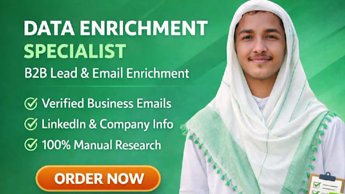 data enrichment, email finding and company research manually