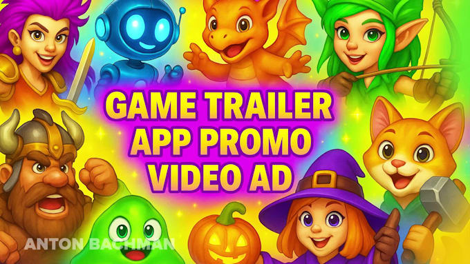 design a creative game trailer, app promo, video ad