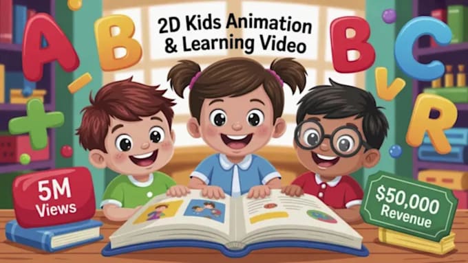 create kids learning animation for kids, educational videos and nursery rhymes