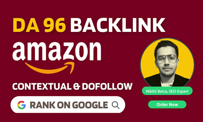build da 96 contextual SEO do follow backlinks from amazon