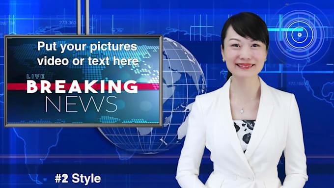 make a breaking news chinese female spokesperson video