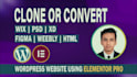 convert or clone figma, xd, wix to wordpress website