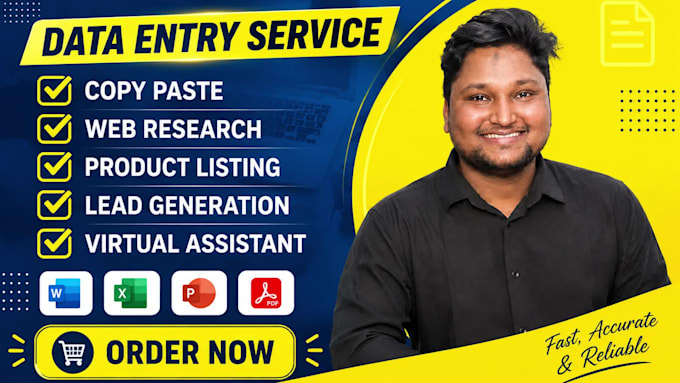 do data entry, excel data entry, copy paste, web research and product listing