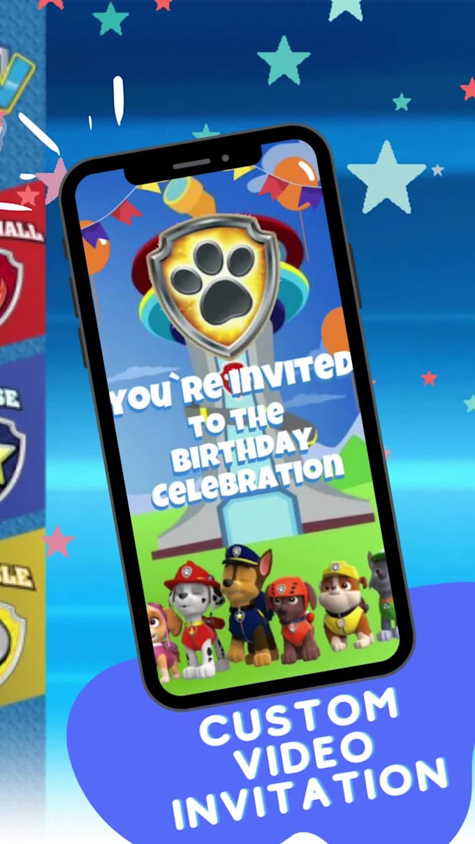 create a custom birthday video invitation  for kids