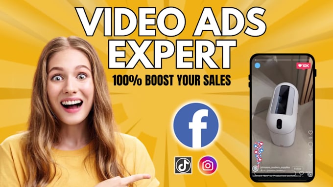 be your facebook ads maker, commercial and product video ads editor