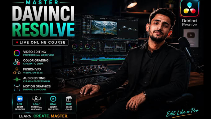 teach video editing in davinci resolve via zoom with free demo