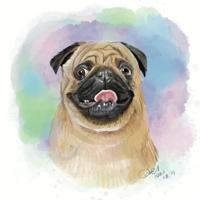 create pet portrait illustration