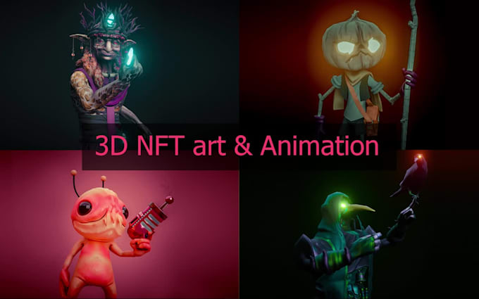 create unique 3d nft art, cards collection for you