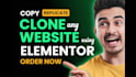 clone and rebrand any website in wordpress elementor with your content