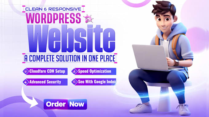 build wordpress website with SEO, speed, google indexing, CDN and security setup