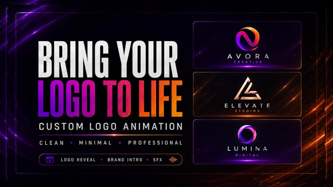 create a clean minimal custom logo animation