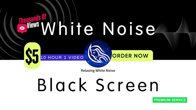 create black screen relaxing white noise video