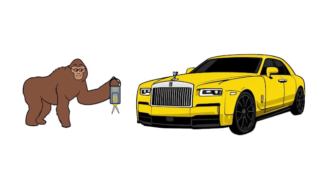 create a primate economics stick figure animation, monkey