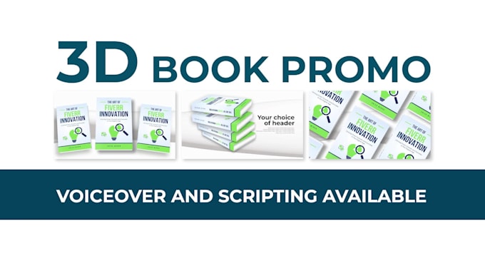 create a professional 3d book promo video