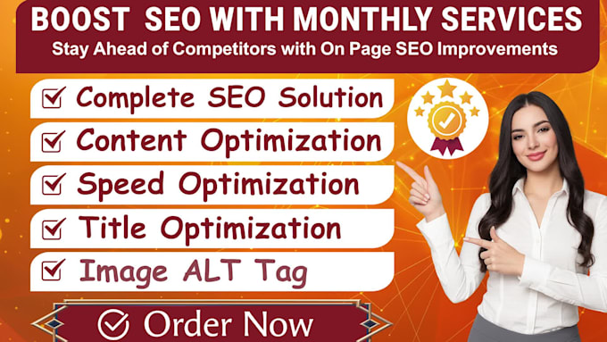 do  on page SEO search engine optimization and technical monthly  services