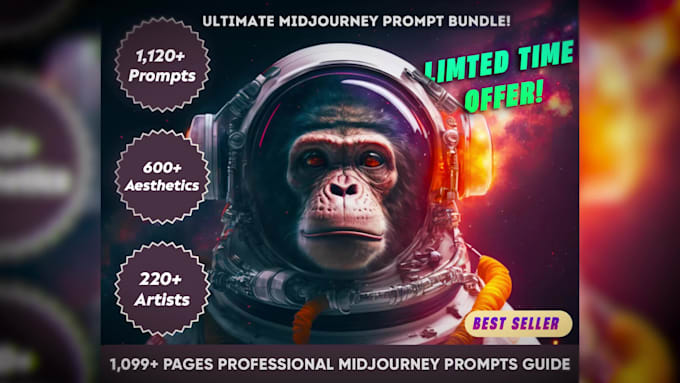 Hot Deals! I will give you 1099 page professional midjourney ai prompts guide  for $15