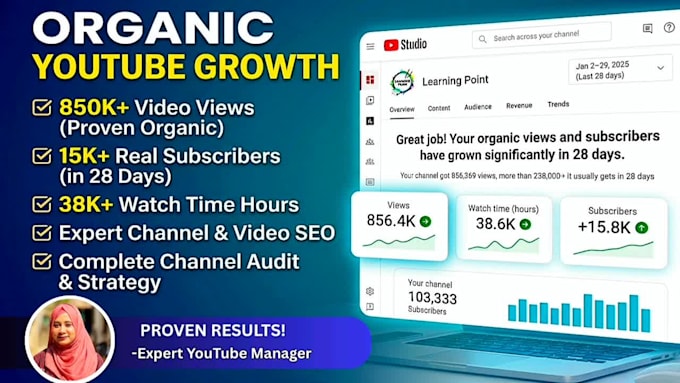do complete youtube channel setup, video SEO, and growth optimization