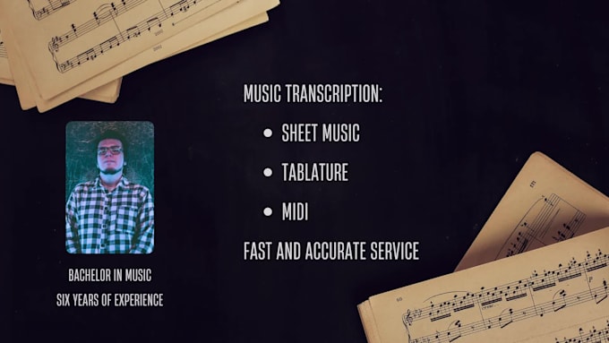 transcribe any audio into sheet music, tab or midi