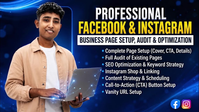 do facebook and instagram business page setup and audit