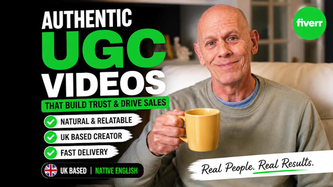 create mature british male ugc videos and social media ads