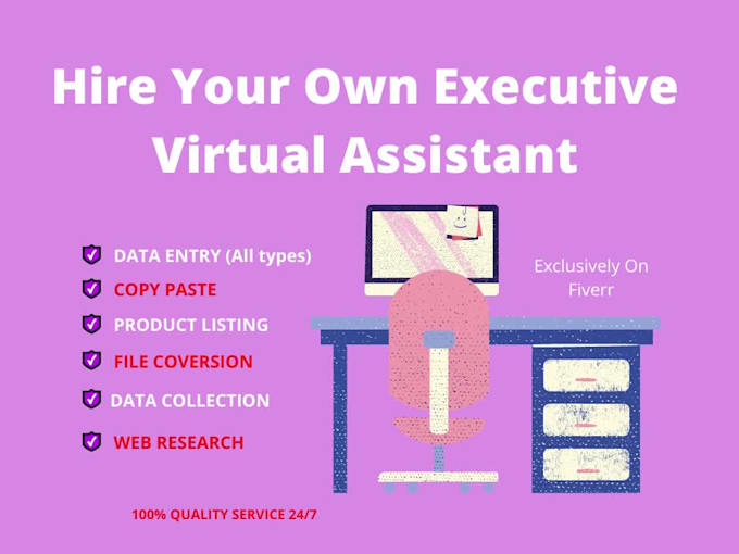 be your executive virtual assistant for 4 hours