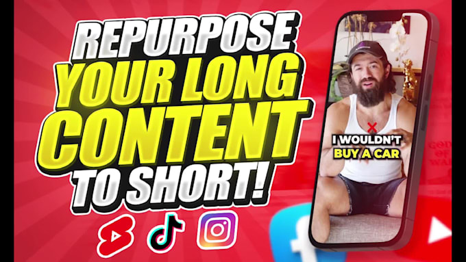 repurpose video or your  long  content to engaging youtube shorts