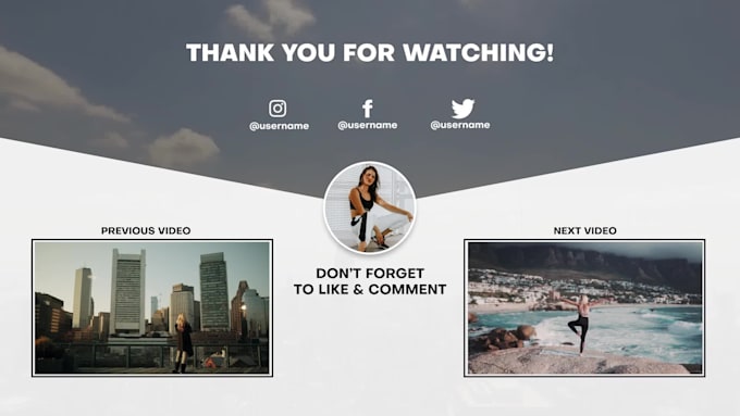 do amazing  youtube end card end screen outro video animation